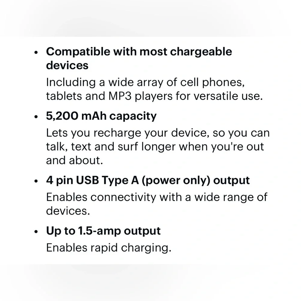 NWT! Insignia 5,200 mAh Portable Compact Charger in Red